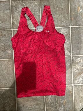 Under Armour Hot Pink Abstract Racerback Tank-built in bra